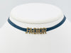 Dior JADIOR Logo Choker Necklace Fabric Black x Gold Necklace