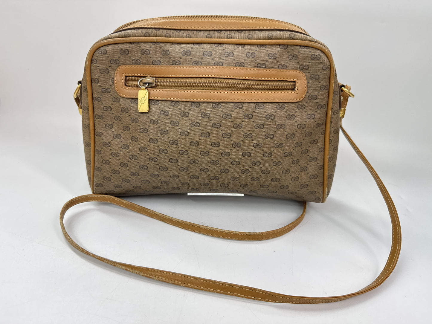 GUCCI Micro GG PVC/Leather Shoulder Bag
