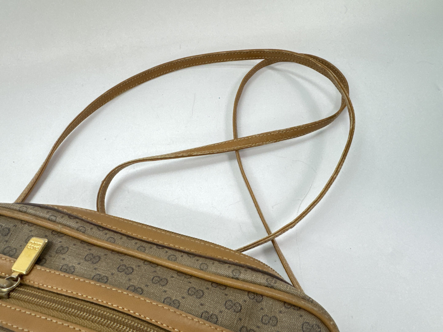 GUCCI Micro GG PVC/Leather Shoulder Bag
