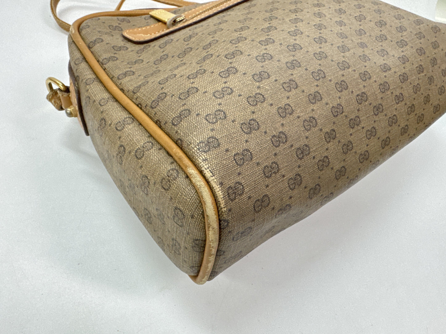 GUCCI Micro GG PVC/Leather Shoulder Bag