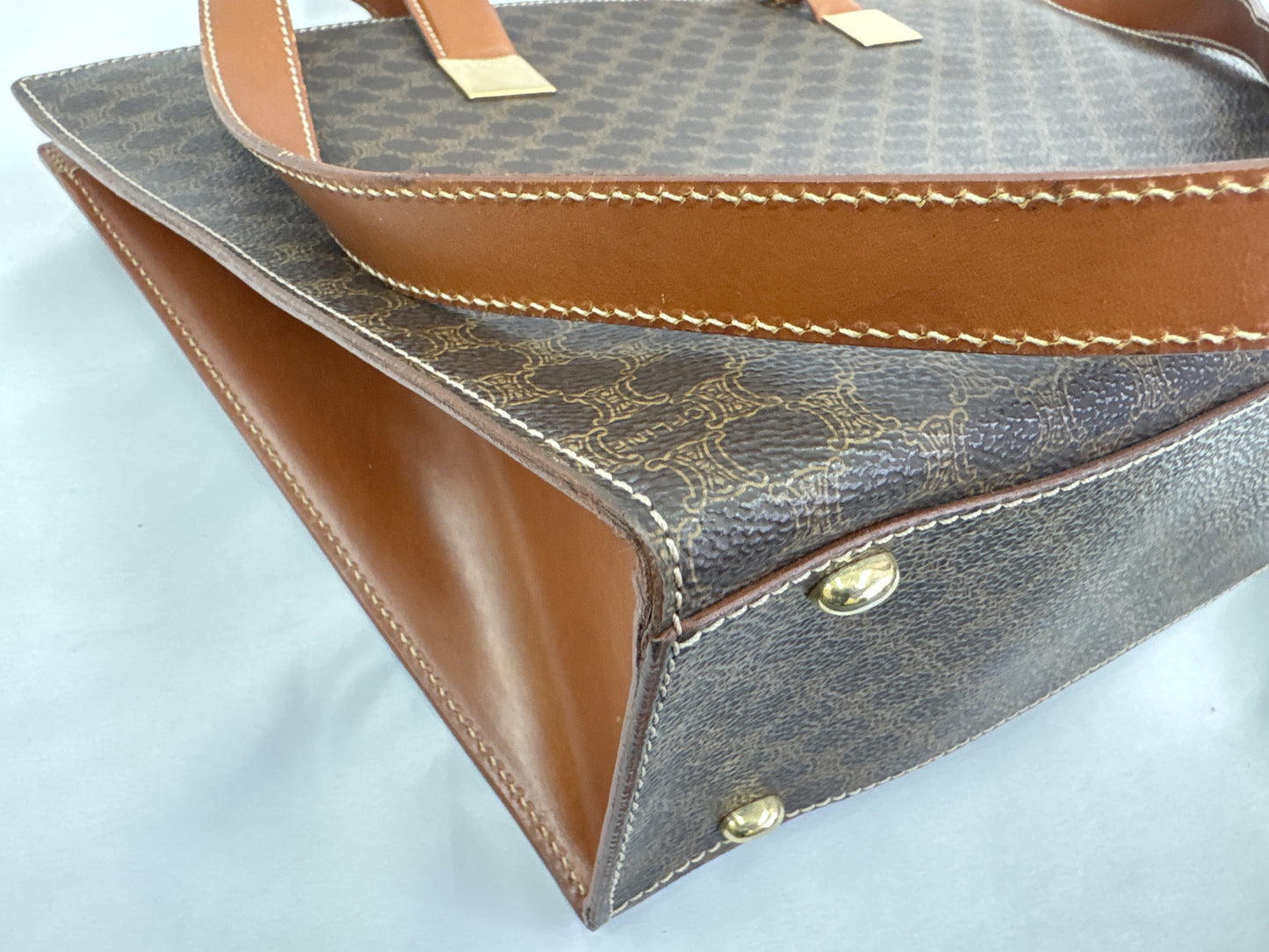 CELINE Macadam PVC 2-Way Tote Bag with Logo Plate, Shoulder Bag, Handbag