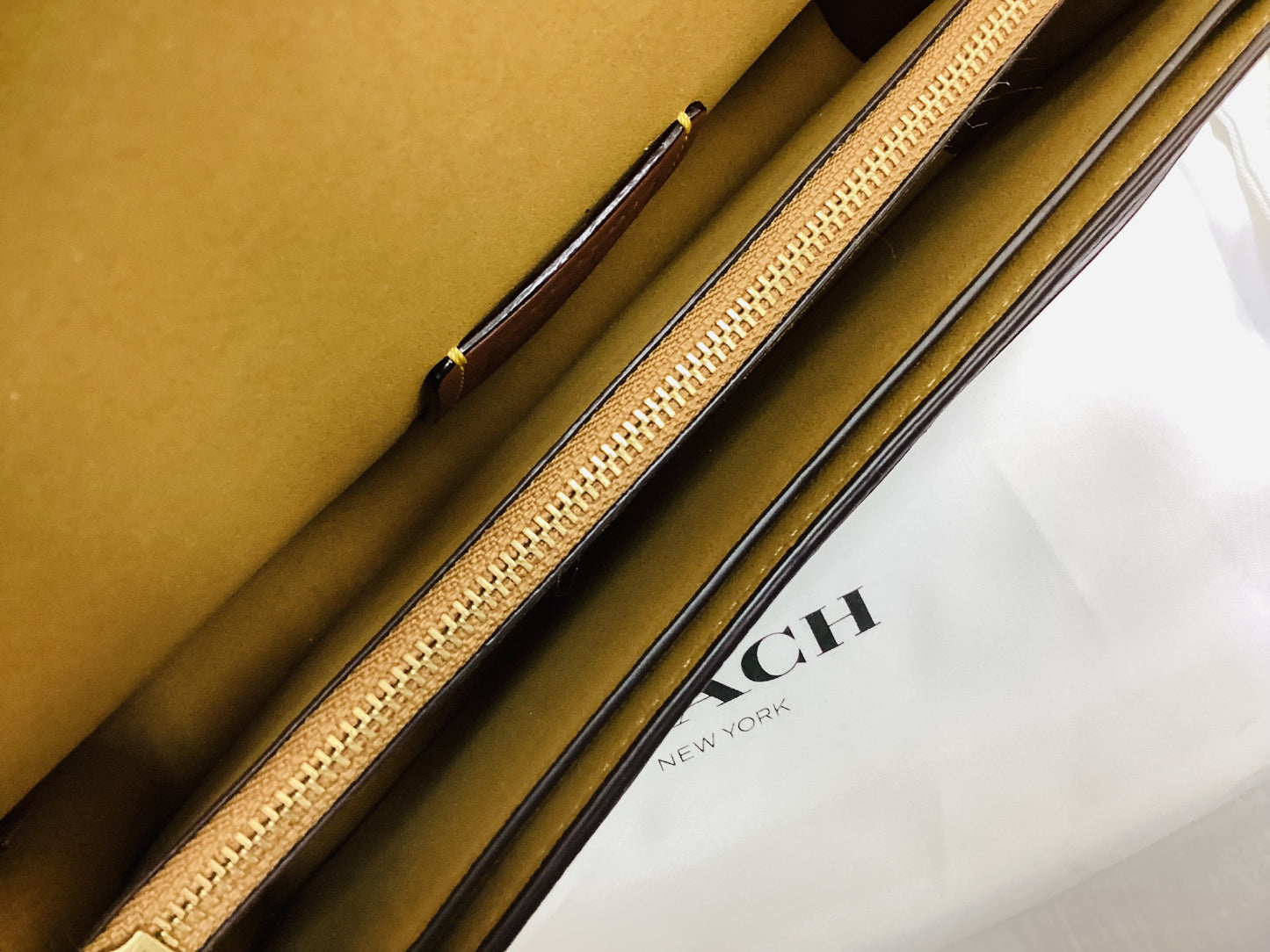 COACH Tabby 26 3-Way Bag, Off-White and Gold, with Flower Stud Charm, Shoulder Bag