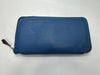 HERMES Azap Long Silk-in Leather Round Zip Long Wallet Blue Wallet