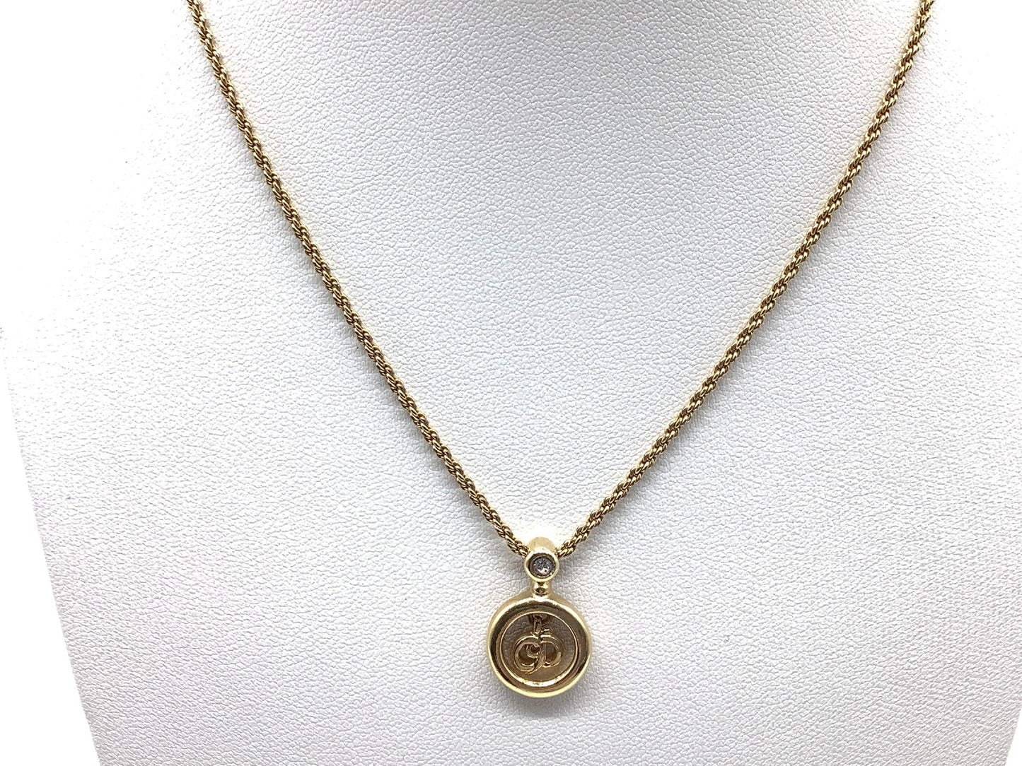 Dior Precious Metal Necklace Pendant Chain Approx. 40cm Necklace
