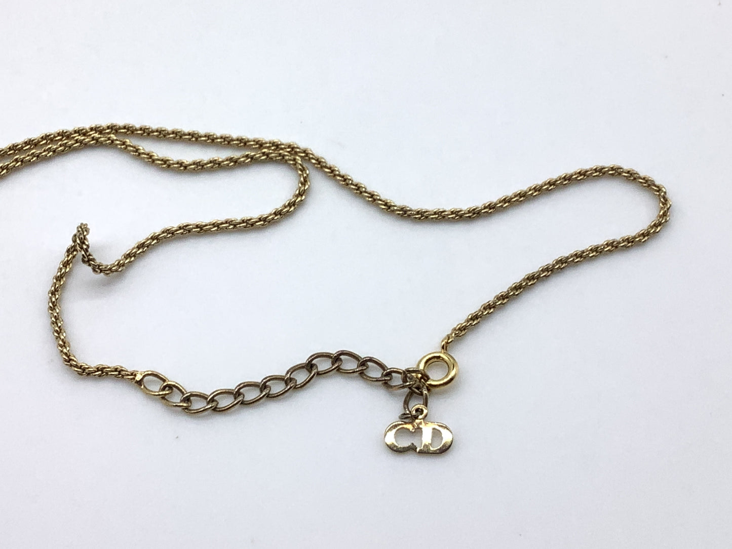 Dior Precious Metal Necklace Pendant Chain Approx. 40cm Necklace