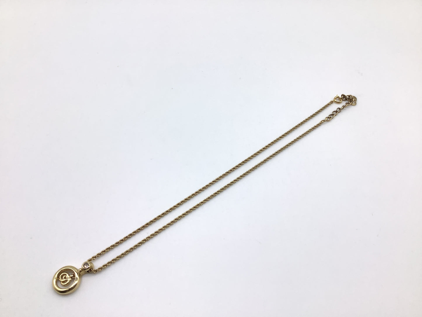 Dior Precious Metal Necklace Pendant Chain Approx. 40cm Necklace