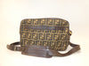 FENDI Zucca Canvas and Leather Shoulder Bag