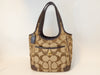 COACH Signature Dark Brown Canvas and Leather Handbag