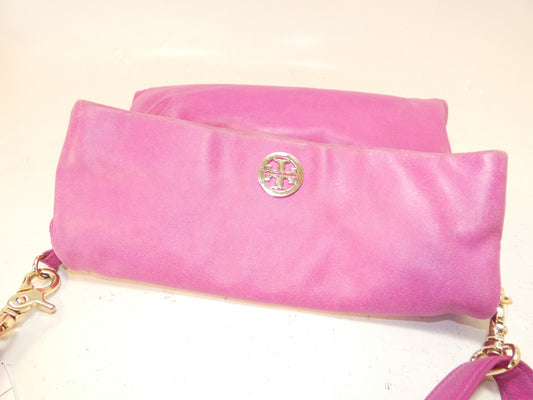 Tory Burch Logo Leather Pink Shoulder Bag