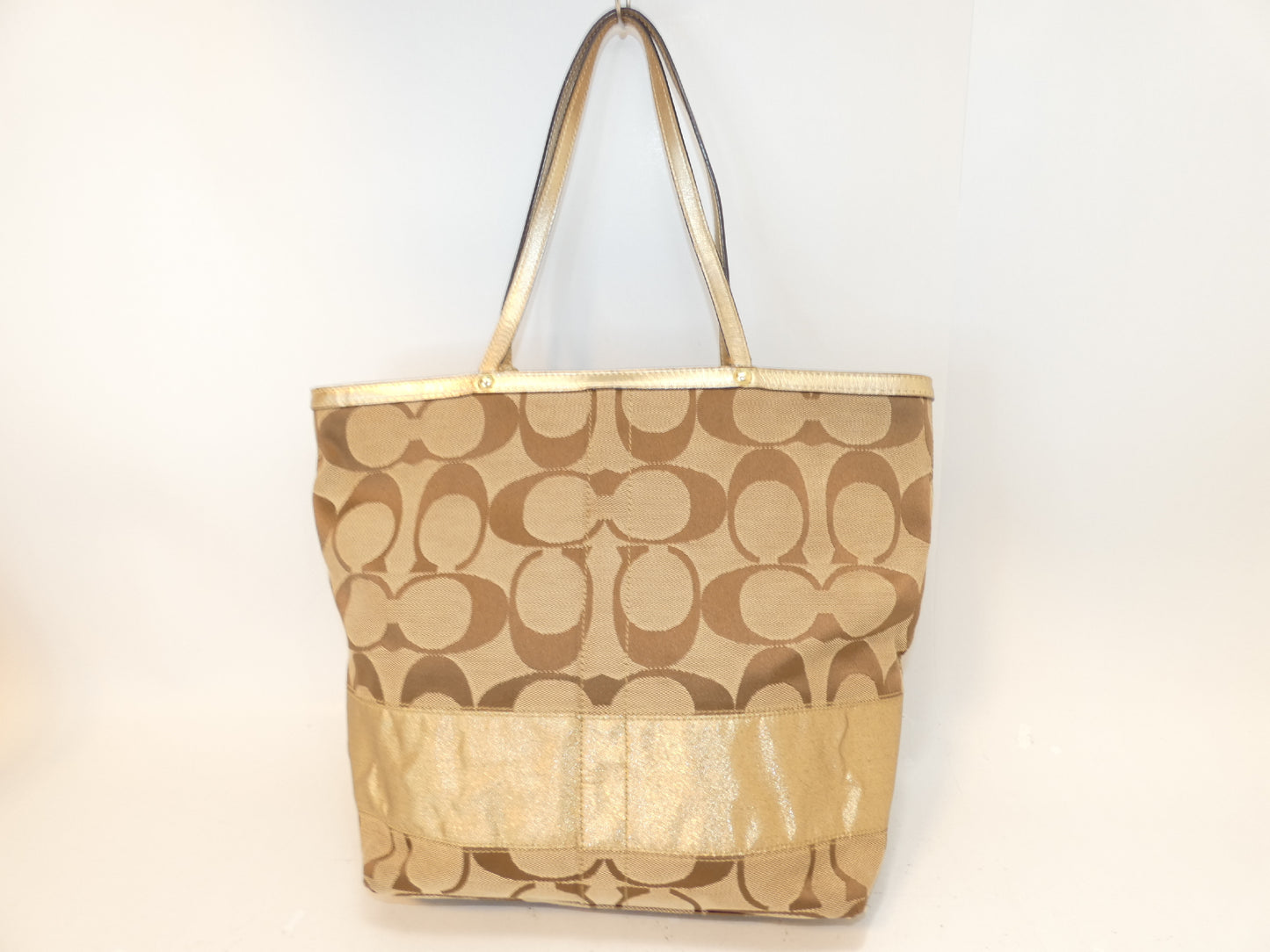 COACH Signature Brown and Gold Tote Shoulder Bag