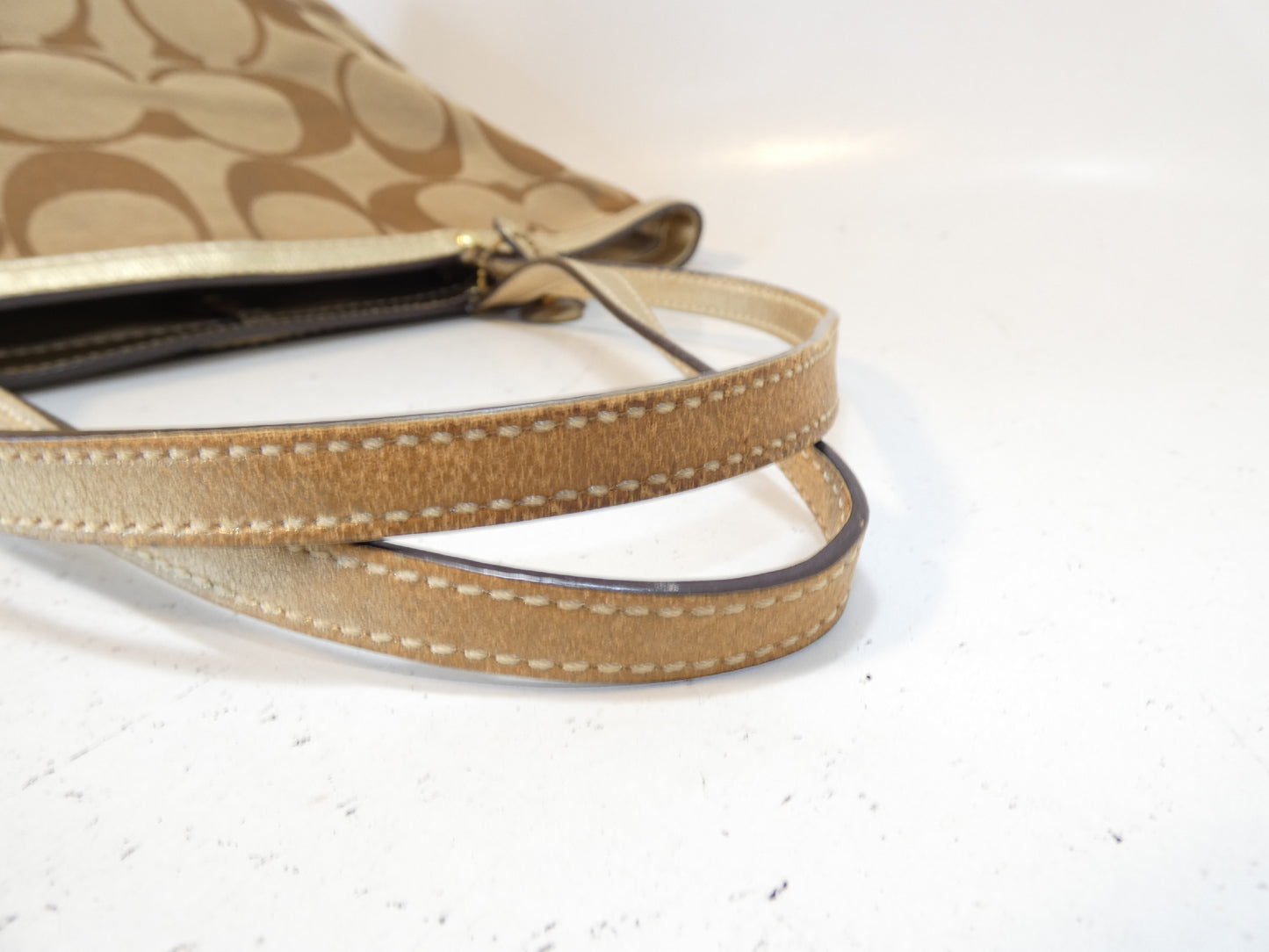 COACH Signature Brown and Gold Tote Shoulder Bag