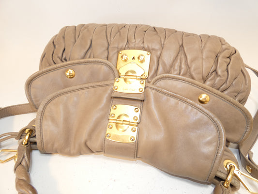 Miu Miu Miu Miu 2-way Matelasse Leather Lock Hand Shoulder Bag