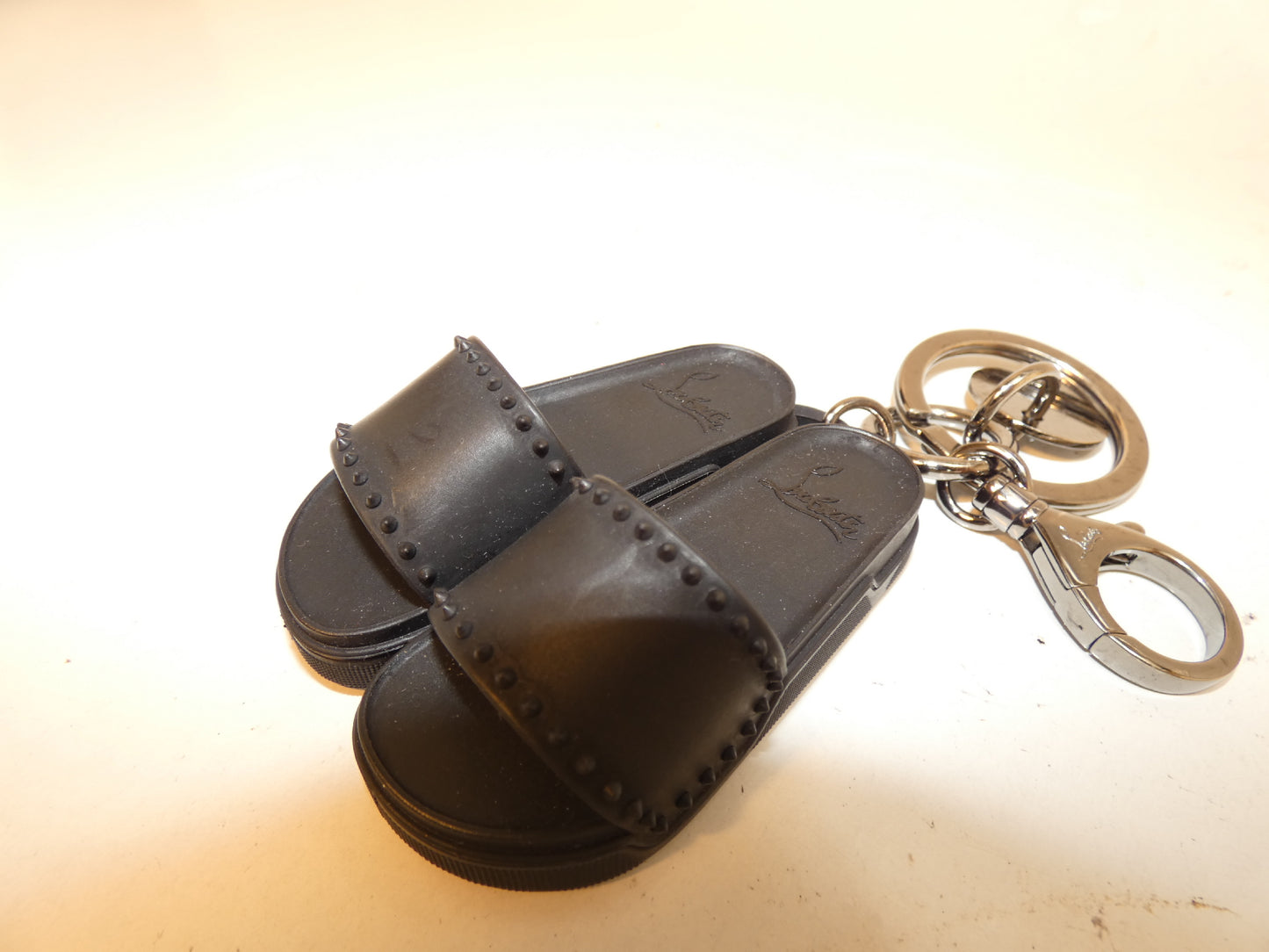 Christian Louboutin Sandal Motif Black Key Ring Key Case Key Holder