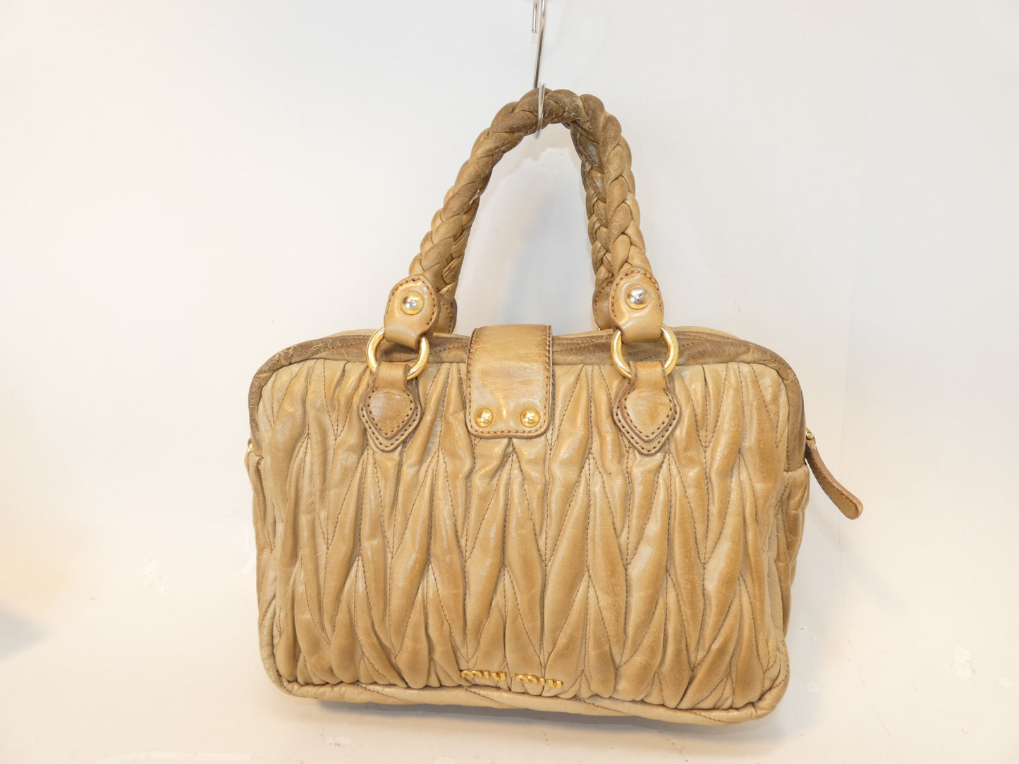 Miu Miu Miu Miu Matelasse Rock Leather Handbag