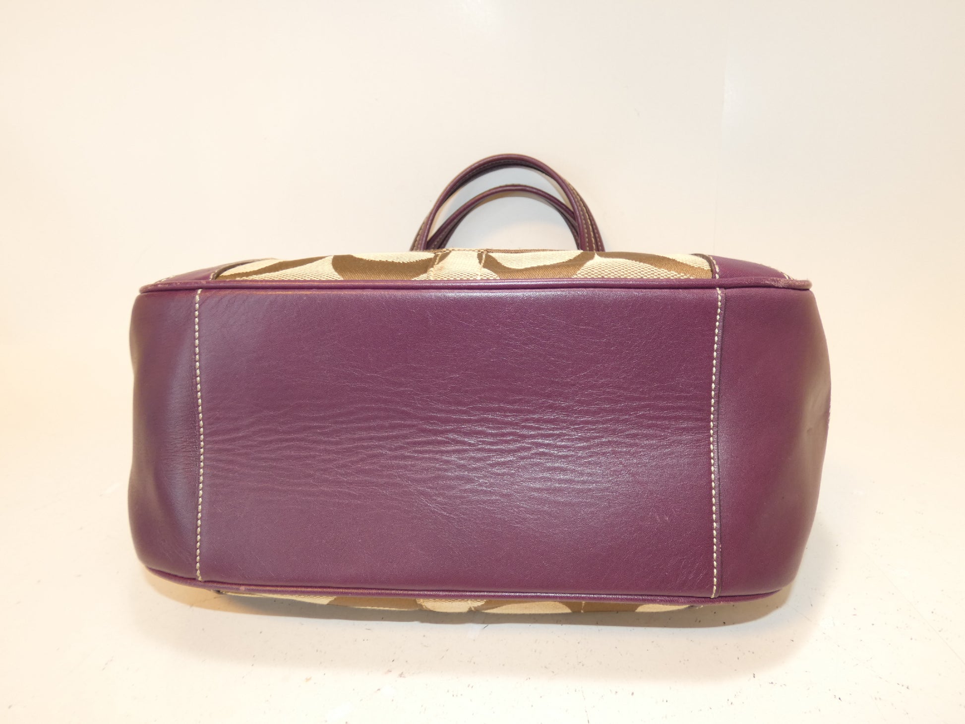 COACH Signature Front Button Canvas Shoulder Handbag