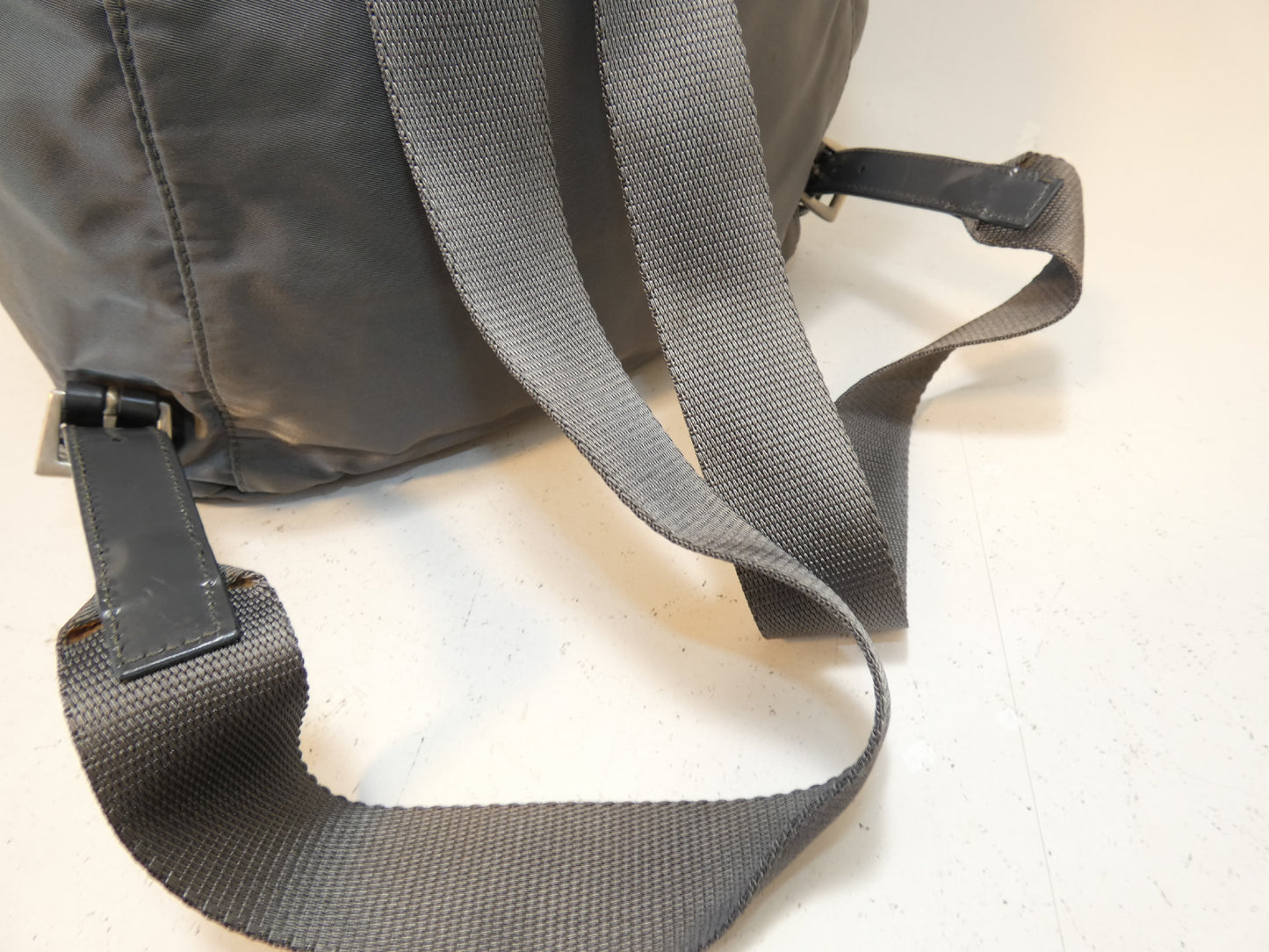 PRADA Nylon Triangle Plate Backpack