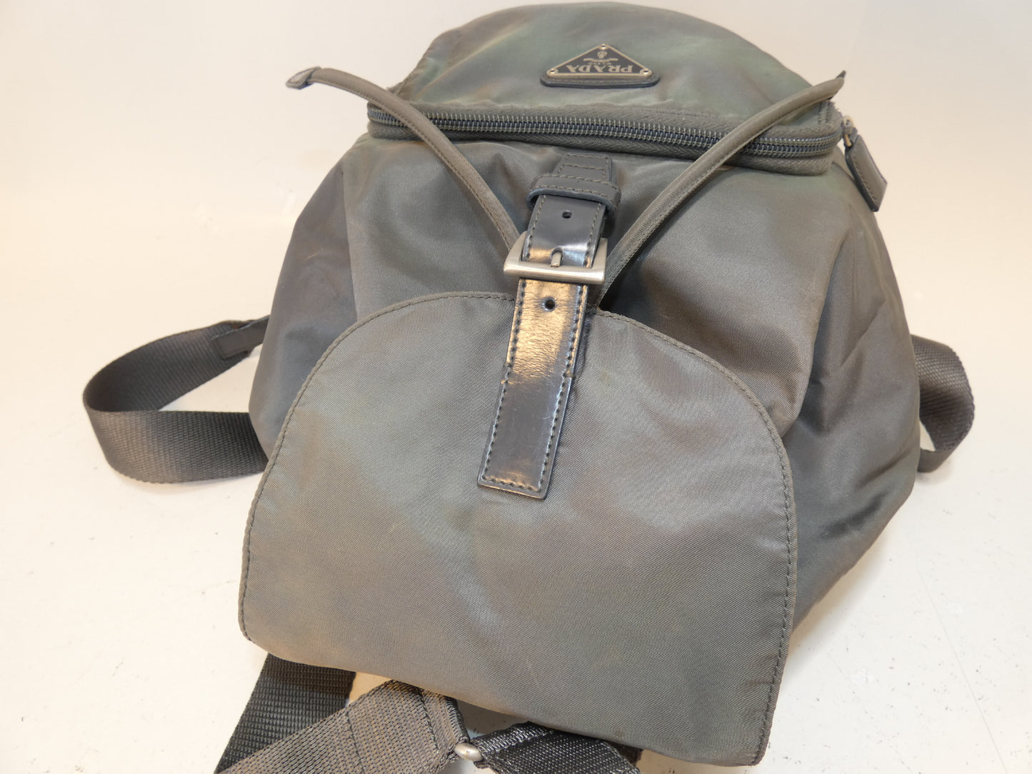 PRADA Nylon Triangle Plate Backpack