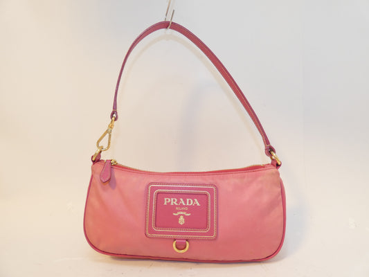 PRADA Front Logo Saffiano Nylon Hand One-Shoulder Handbag