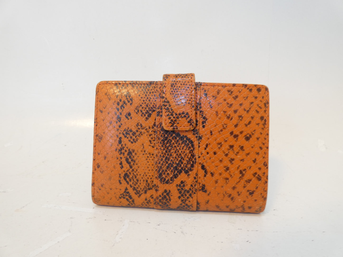 Yves Saint Laurent Embossed Leather Orange Folding Wallet