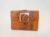 Yves Saint Laurent Embossed Leather Orange Folding Wallet