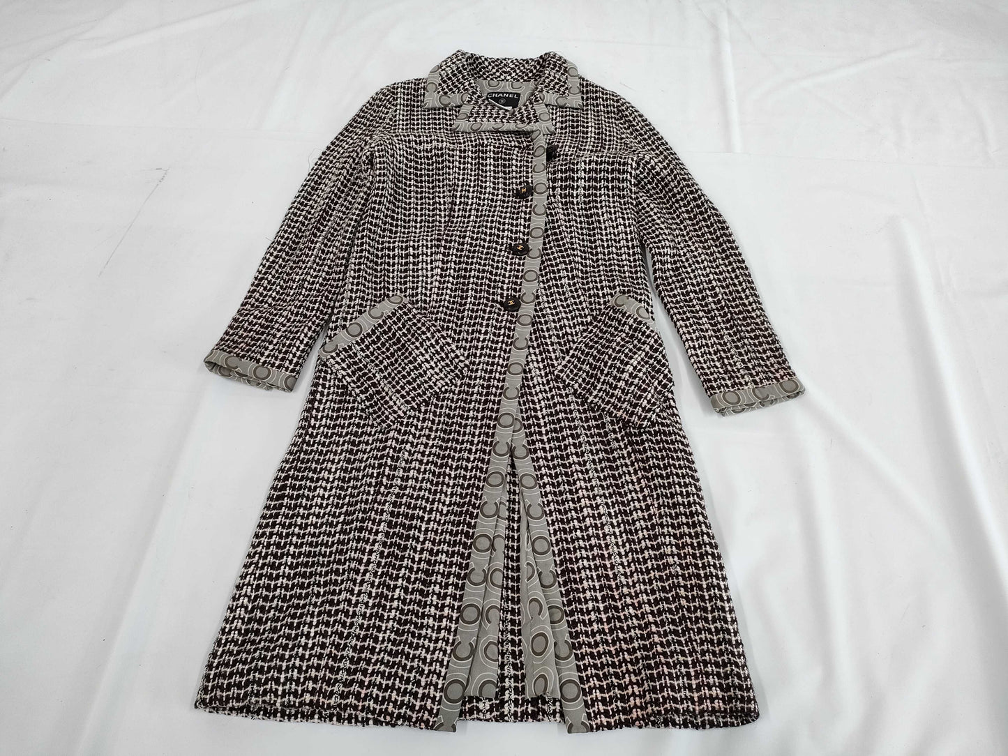 CHANEL tweed coat size 36 coat