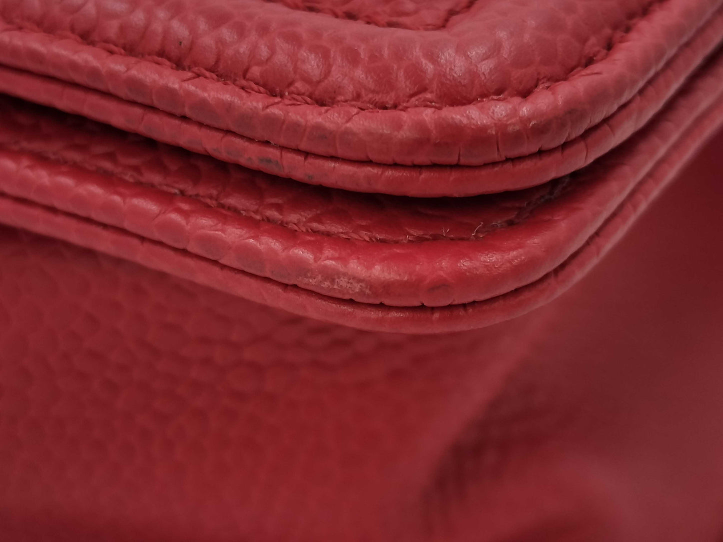 CHANEL Lambskin Boy Chanel Chain Shoulder Bag Red Lambskin Shoulder Bag