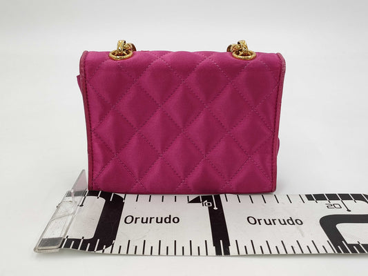 CHANEL Matelasse Mini Chain Shoulder Bag in Pink Satin