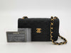 CHANEL Mini Matelasse Satin Chain Shoulder Bag in Black