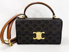 CELINE Triomphe Top Handle Box, approx. W22 x H13 x D5cm, Strap Included, 2-Way, Gold Hardware, Handbag/Shoulder Bag