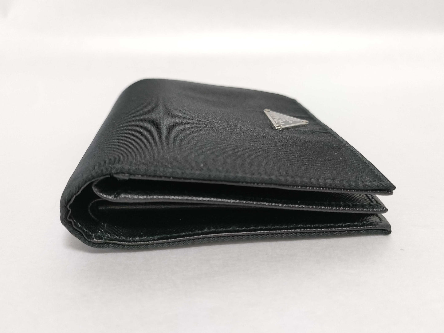 PRADA Nylon Prada Tessuto Triangle Logo Plate Bifold Wallet M505 Black Accessories: Box, Certificate of Authenticity