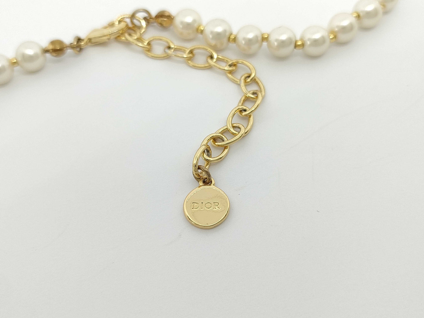 Dior Dior CD GP x Faux Pearl Necklace Necklace