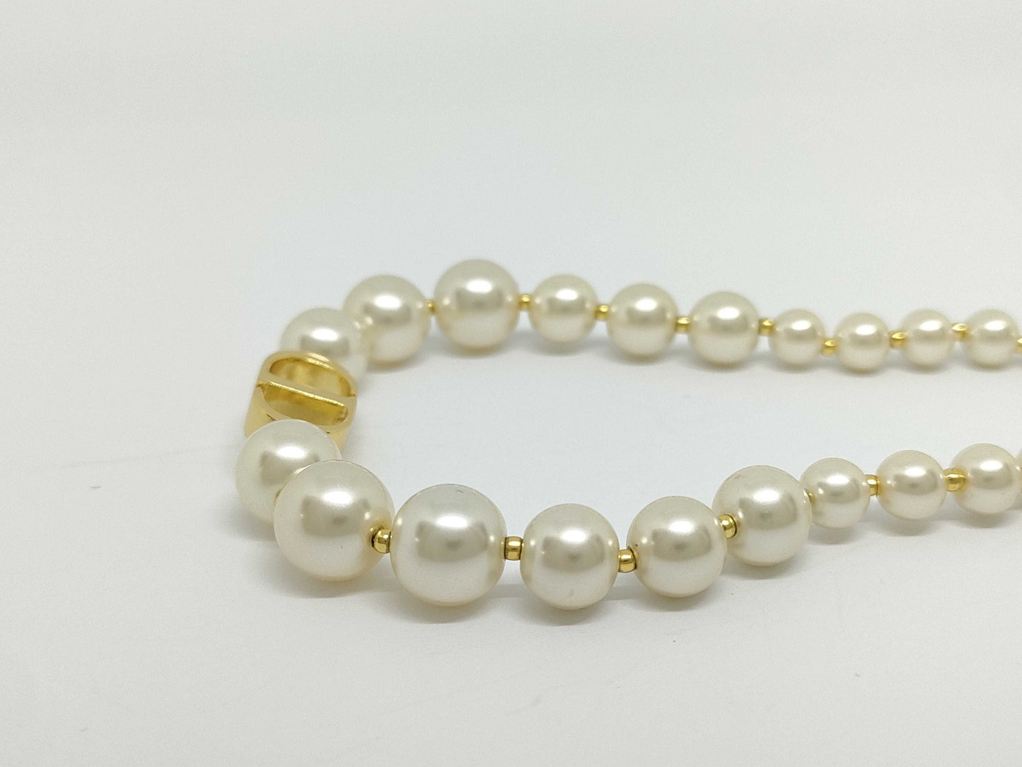 Dior Dior CD GP x Faux Pearl Necklace Necklace