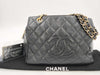 CHANEL Caviar Skin Matelasse Chain Handbag, No. 9. Accessories: Dust bag, guarantee card.