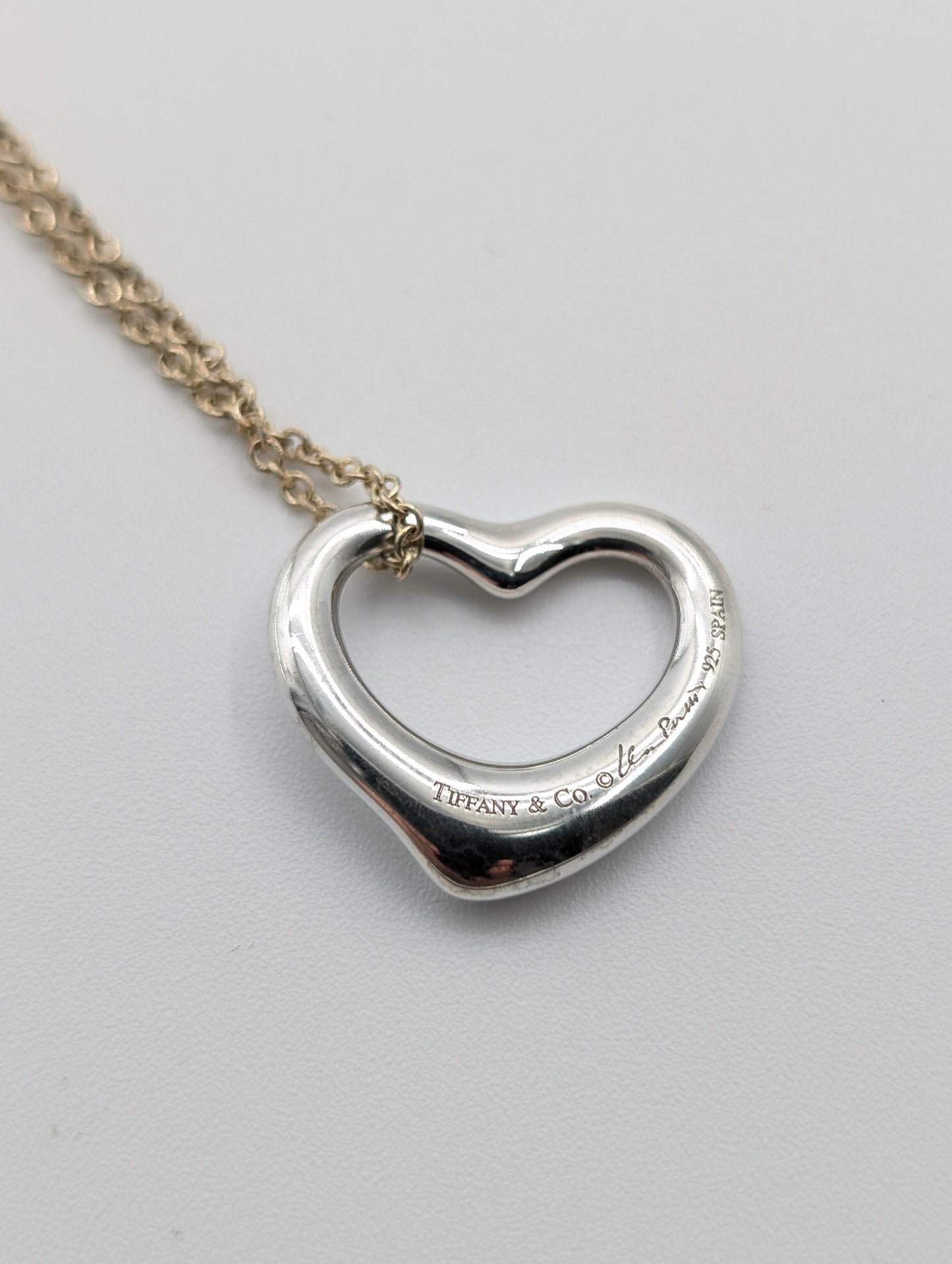 Tiffany & Co. Open Heart Necklace with Current Clasp, 925, 7.1g