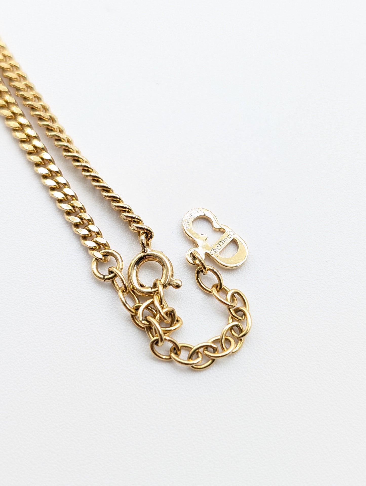Dior Necklace, Curb Chain, Gold, Logo Necklace