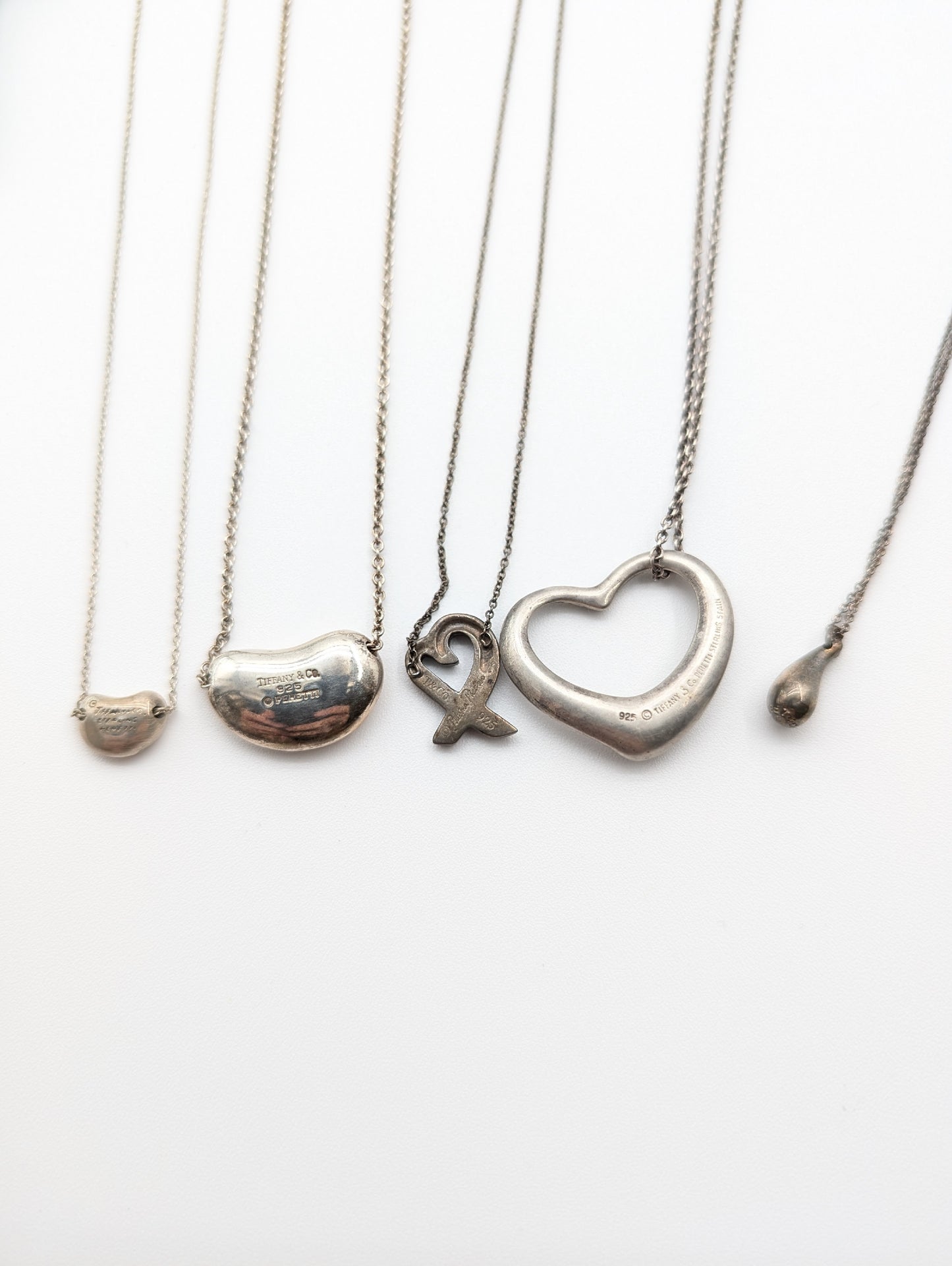 Tiffany & Co. 5-Piece Open Heart Large Necklace Set, 28.7g, Accessory Set