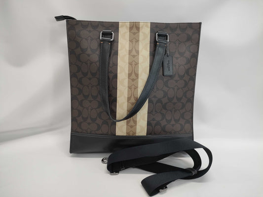 COACH 2-Way Shoulder Bag Brown Tote Bag