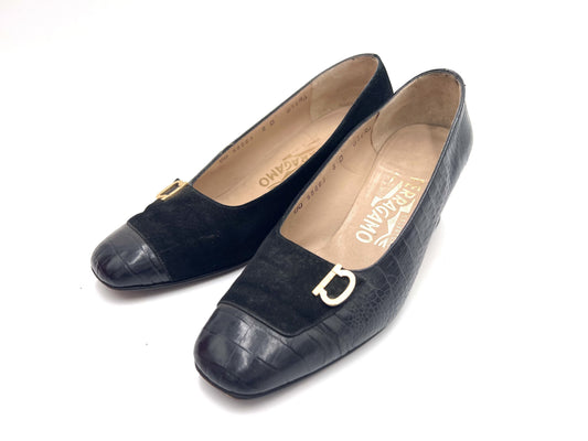 Salvatore Ferragamo Salvatore Ferragamo Gancini Black Size 6 Pumps