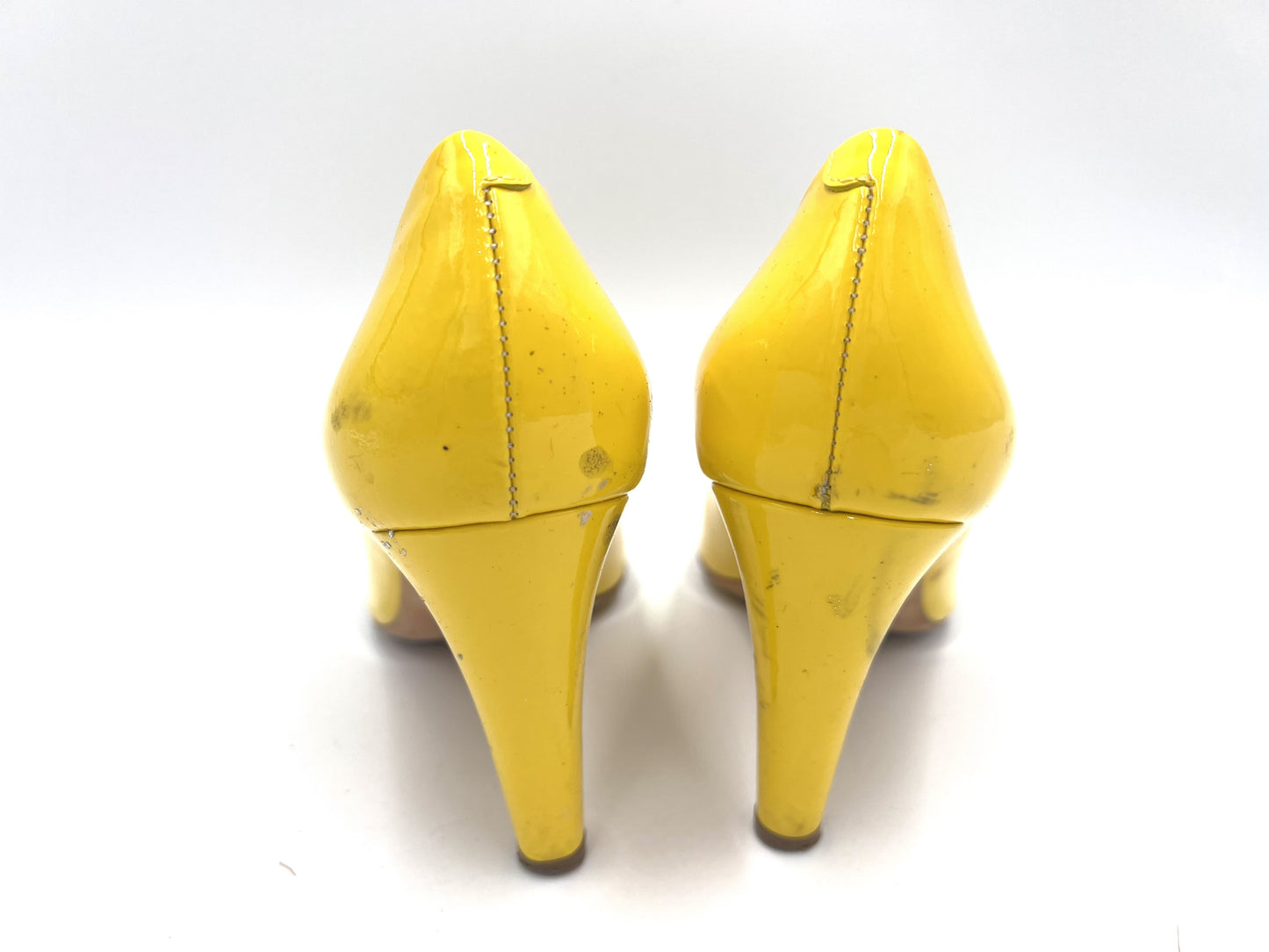 CELINE Enamel High Heel Yellow Size 35 1/2 Pumps