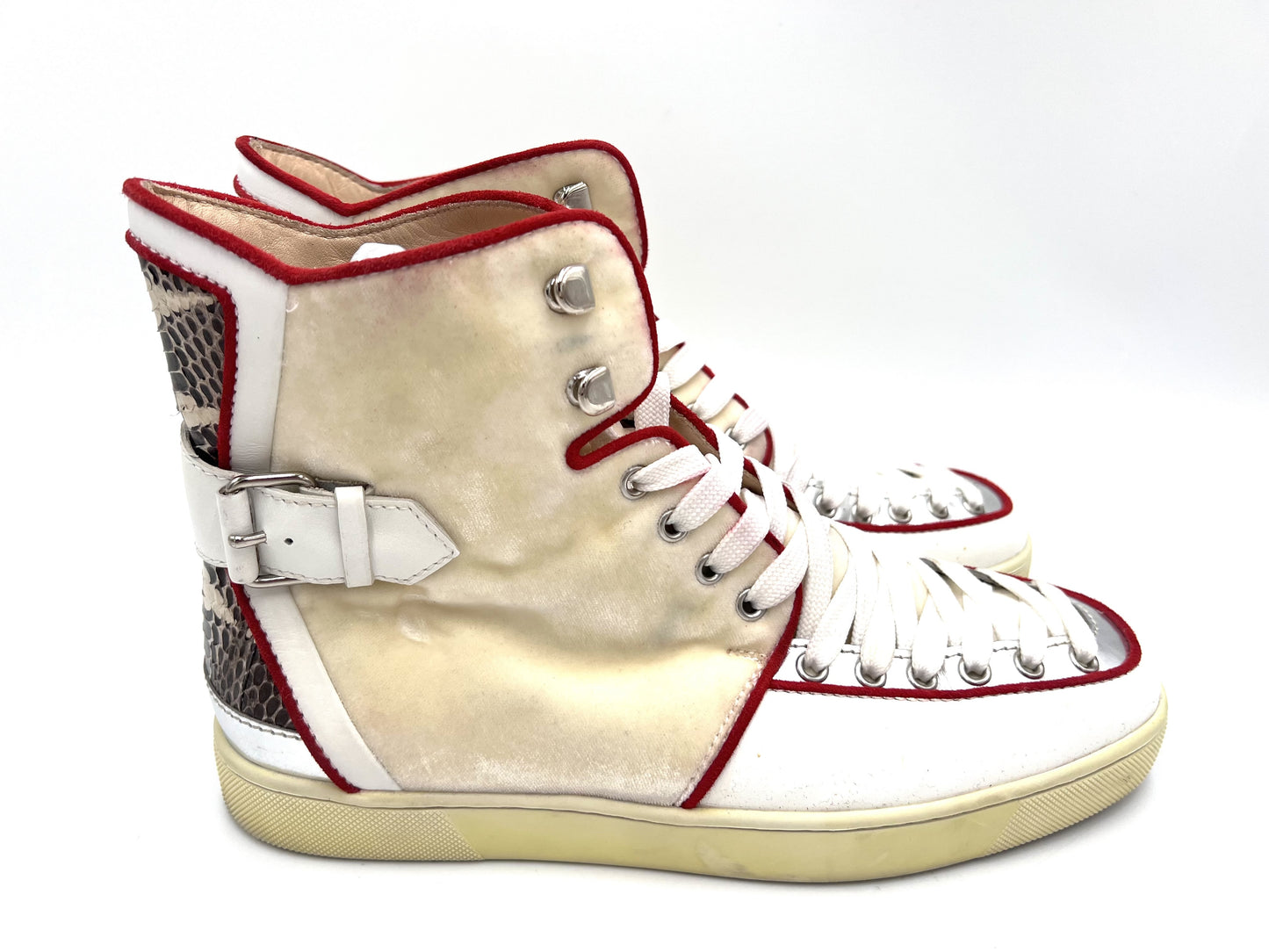 Christian Louboutin Christian Louboutin pony leather high-top sneakers, size 42