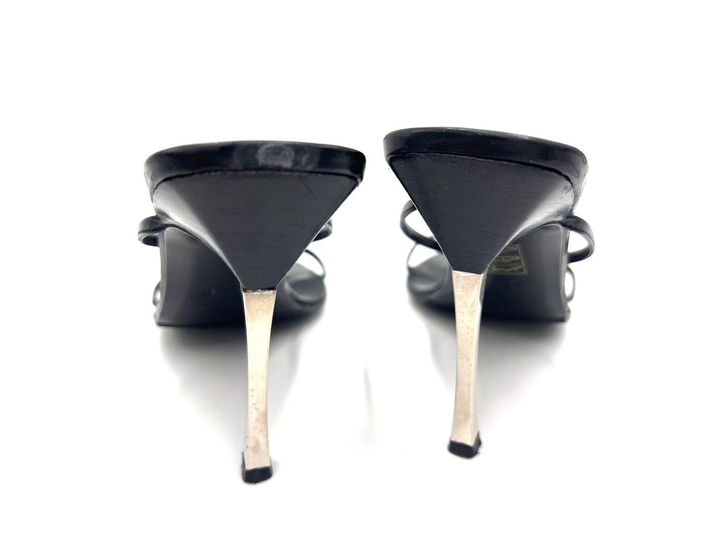 GUCCI Leather Strap High Heel Sandals Black Size 6 1/2