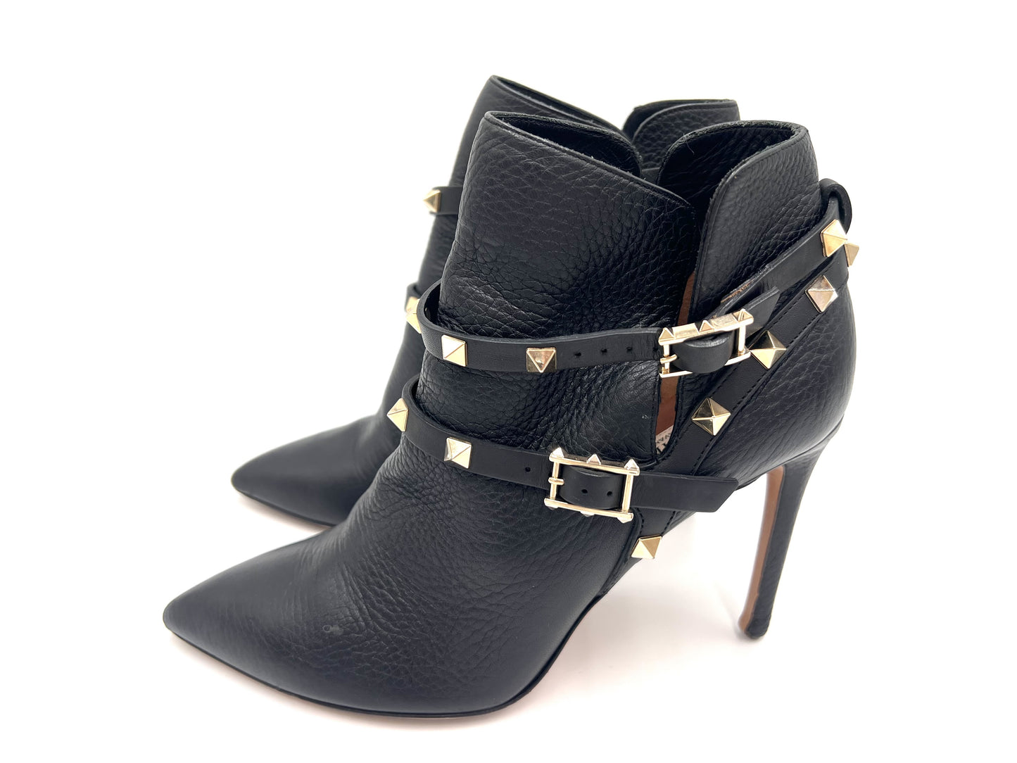 VALENTINO Garavani Leather Rockstud Short Boots Size 37 1/2 Other Shoes