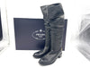 PRADA 1W012C Deerskin Side Zip Long Boots Black Size 36.5 Other Shoes