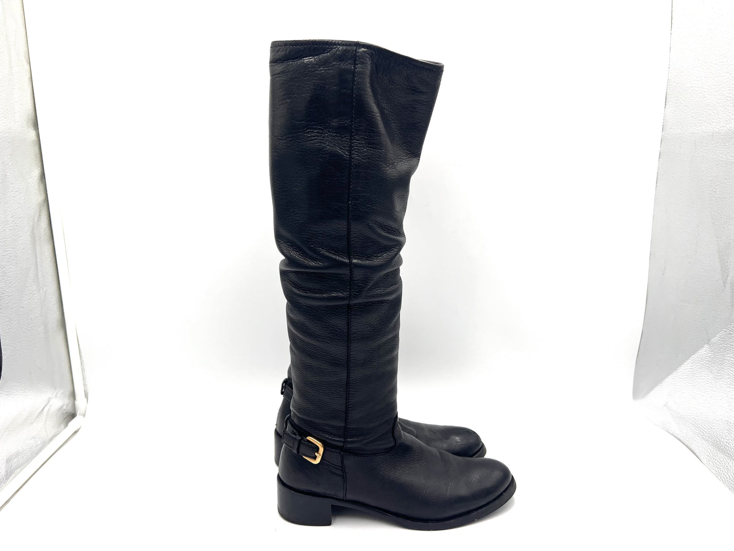 PRADA 1W012C Deerskin Side Zip Long Boots Black Size 36.5 Other Shoes