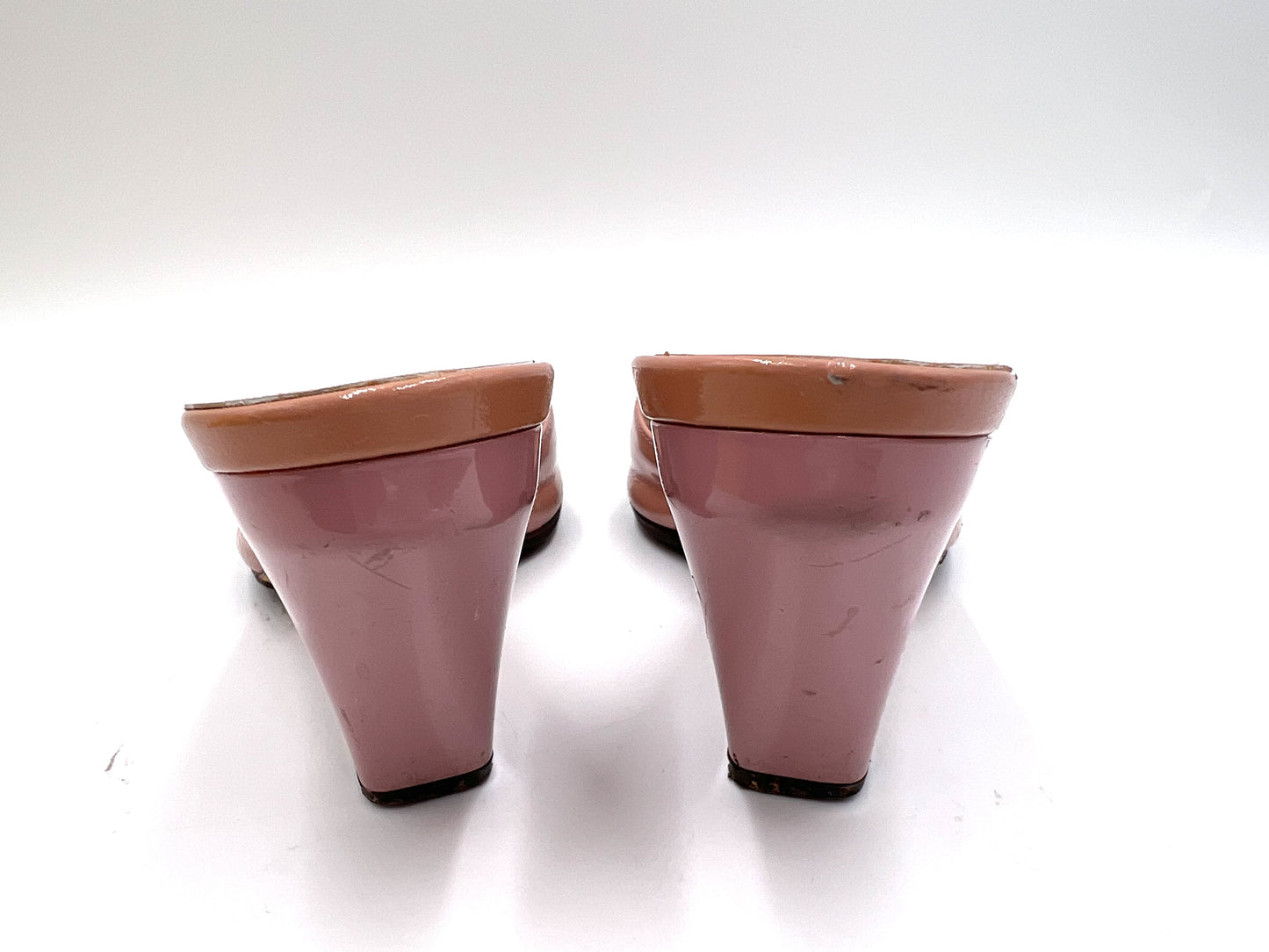 FENDI Patent Leather Heeled Sandals Pink Size 36 Sandals