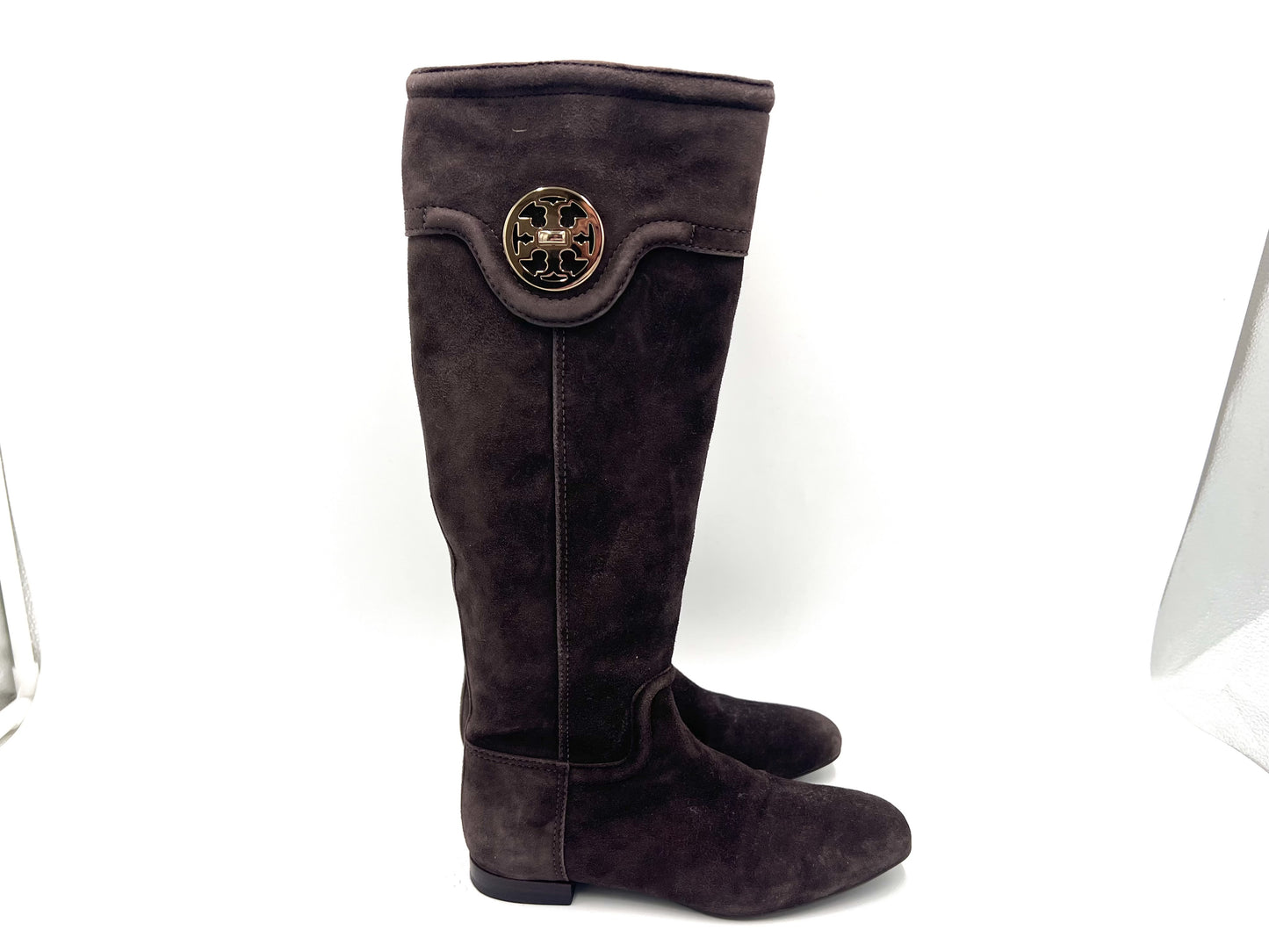 Tory Burch Suede Side Zip Long Boots, Dark Brown, Size 5, Other Shoes