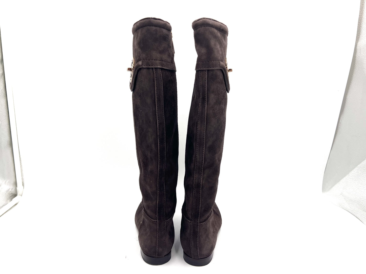 Tory Burch Suede Side Zip Long Boots, Dark Brown, Size 5, Other Shoes