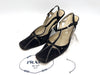 PRADA T-Strap Suede Black Sandals Size 36 1/2