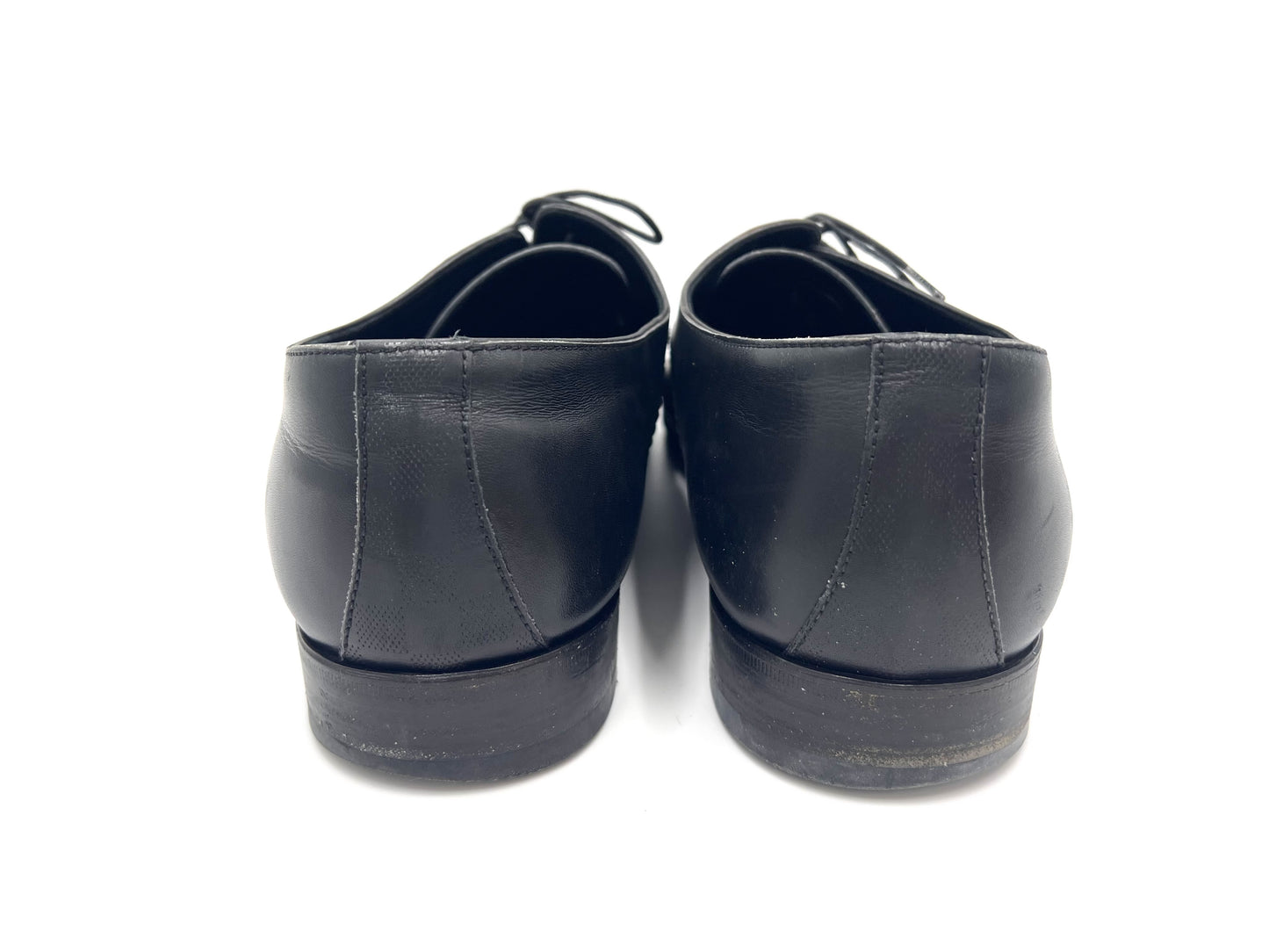 LOUIS VUITTON ST1006 Damier Leather Dress Shoes, Black, Size 8, Loafers