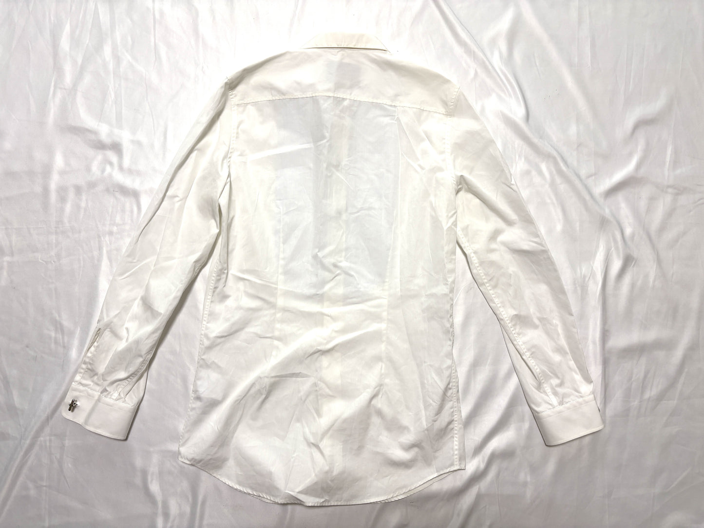GUCCI 486153 21131 Dress Shirt with Cuffs, White, Size 38/15
